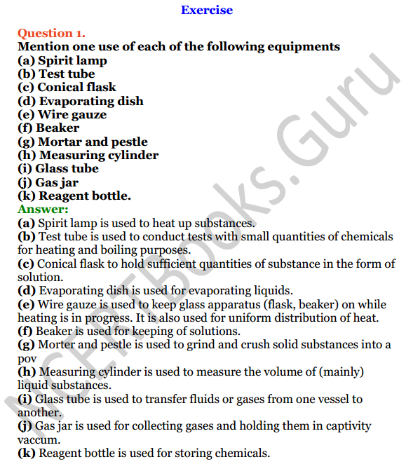 Selina Concise Chemistry Class 6 ICSE Solutions Chapter 2 Common Laboratory Apparatus and Equipments 1