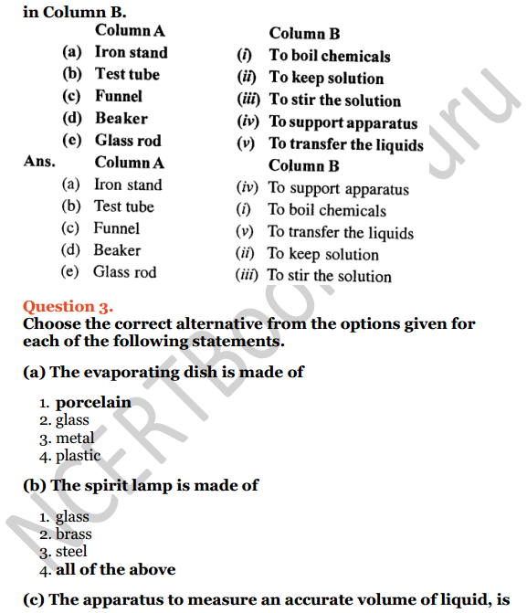 Selina Concise Chemistry Class 6 ICSE Solutions Chapter 2 Common Laboratory Apparatus and Equipments 5