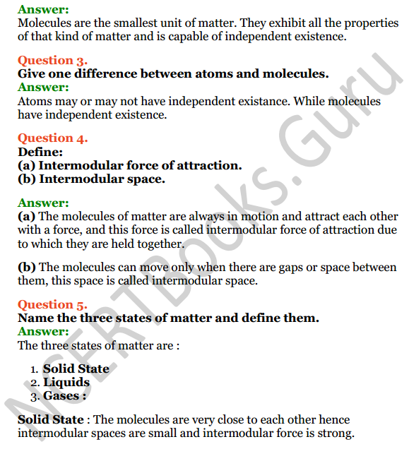 Selina Concise Chemistry Class 6 ICSE Solutions Chapter 3 Matter 3