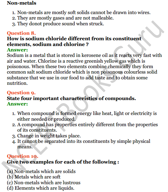 Selina Concise Chemistry Class 6 ICSE Solutions Chapter 4 Elements, Compounds, Symbols and Formulae 3