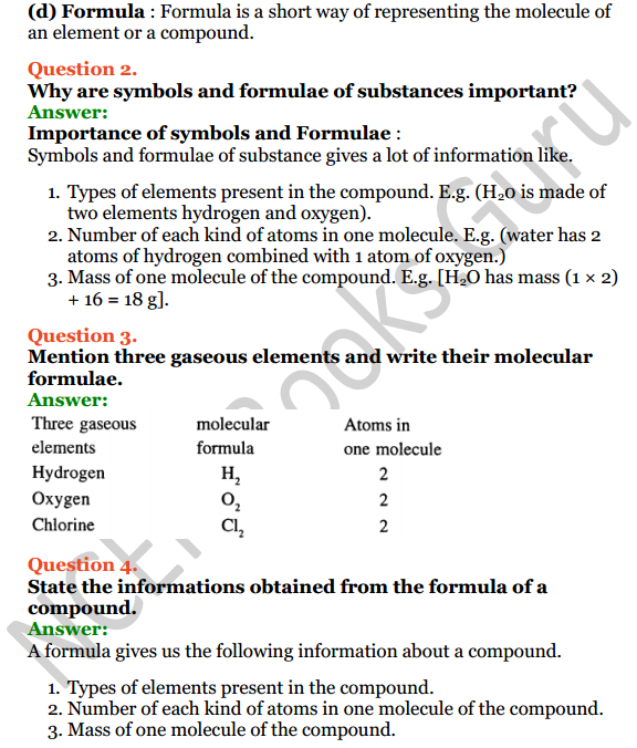 Selina Concise Chemistry Class 6 ICSE Solutions Chapter 4 Elements, Compounds, Symbols and Formulae 6