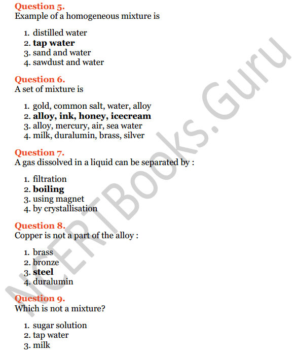 Selina Concise Chemistry Class 6 ICSE Solutions Chapter 5 Pure Substances and Mixtures, Separation of Mixtures 12