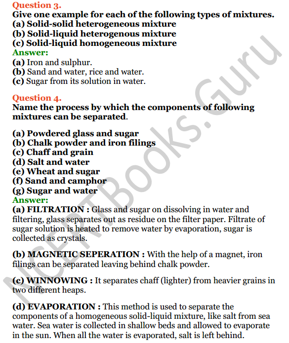 Selina Concise Chemistry Class 6 ICSE Solutions Chapter 5 Pure Substances and Mixtures, Separation of Mixtures 7