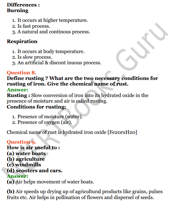 Selina Concise Chemistry Class 6 ICSE Solutions Chapter 6 Air and Atmosphere 8
