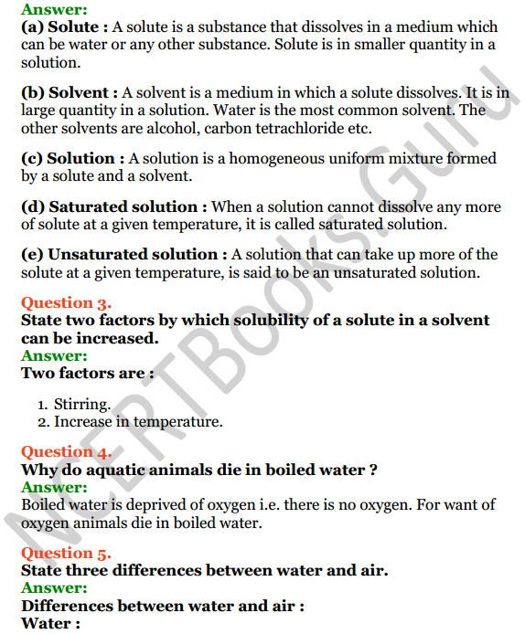 Selina Concise Chemistry Class 6 ICSE Solutions Chapter 7 Water 10
