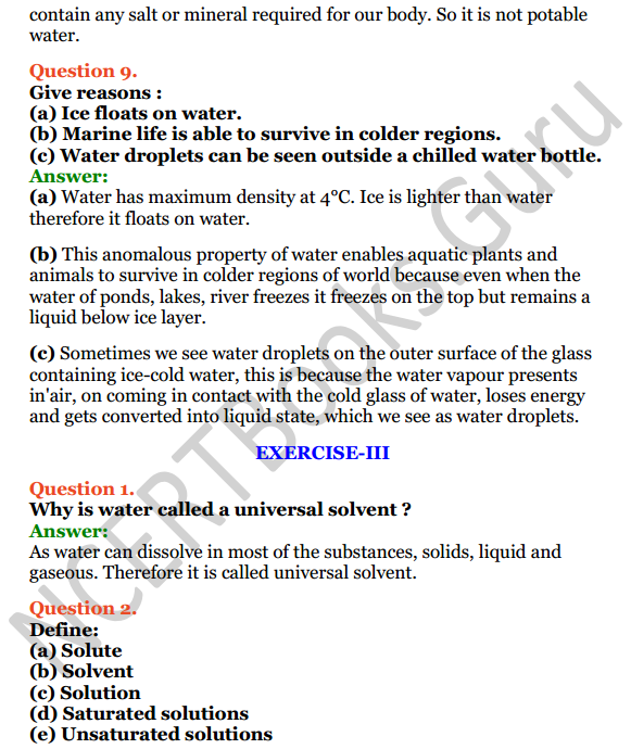 Selina Concise Chemistry Class 6 ICSE Solutions Chapter 7 Water 9