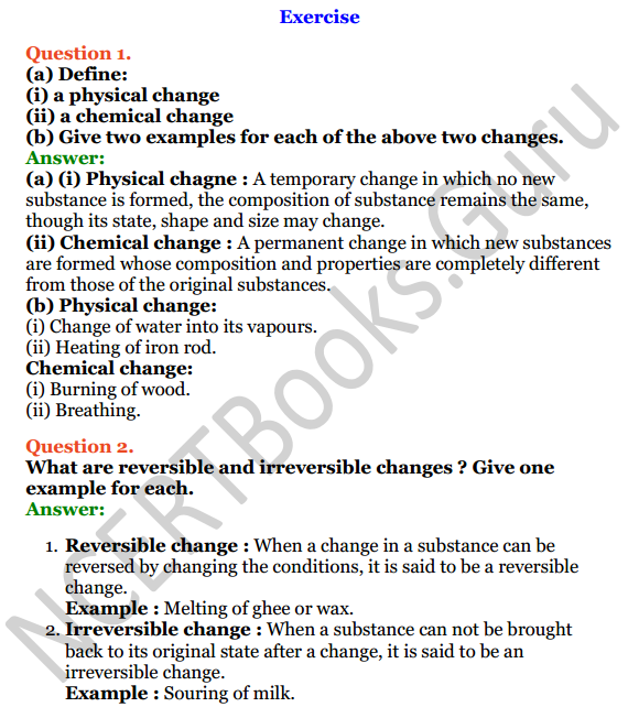 Selina Concise Chemistry Class 7 ICSE Solutions Chapter 2 Physical and Chemical Changes 1
