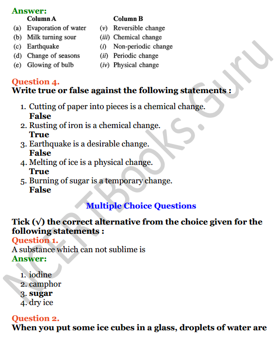Selina Concise Chemistry Class 7 ICSE Solutions Chapter 2 Physical and Chemical Changes 7