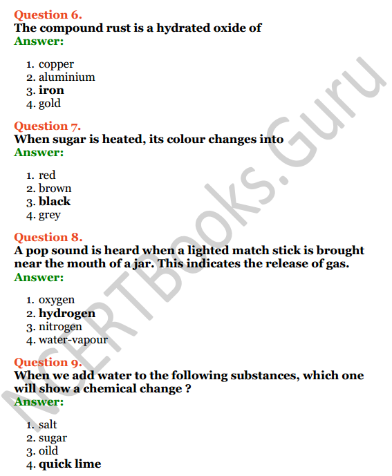 Selina Concise Chemistry Class 7 ICSE Solutions Chapter 2 Physical and Chemical Changes 9