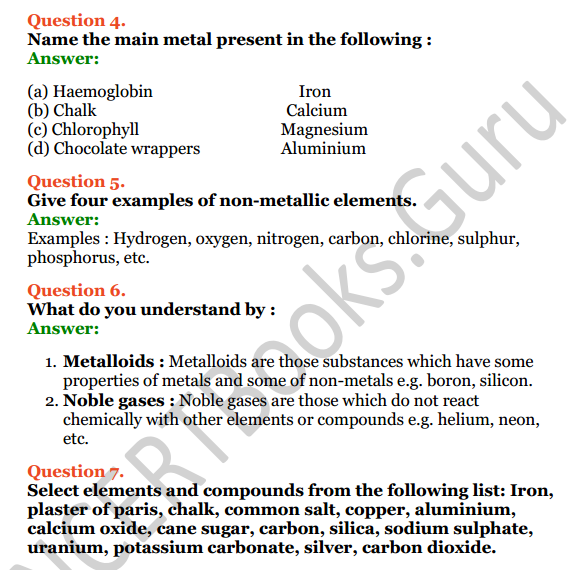 Selina Concise Chemistry Class 7 ICSE Solutions Chapter 3 Elements, Compounds and Mixtures 2
