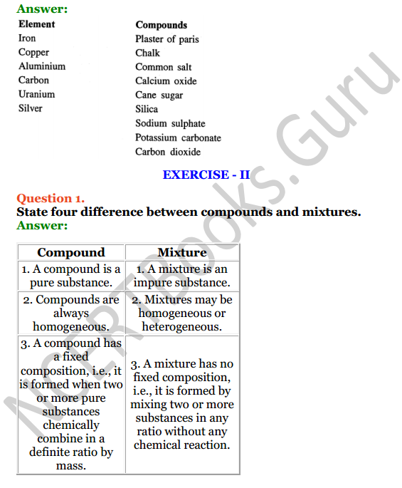 Selina Concise Chemistry Class 7 ICSE Solutions Chapter 3 Elements, Compounds and Mixtures 3