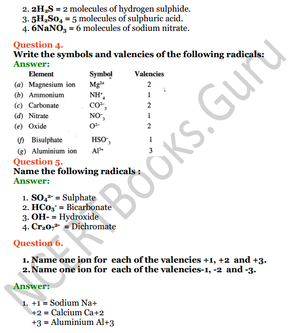 Selina Concise Chemistry Class 7 ICSE Solutions Chapter 4 Atoms, Molecules and Radicals 2