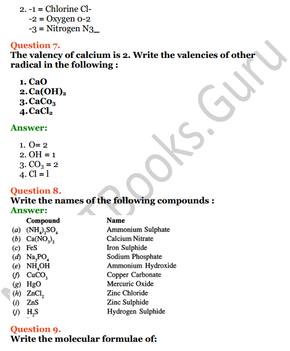 Selina Concise Chemistry Class 7 ICSE Solutions Chapter 4 Atoms, Molecules and Radicals 3