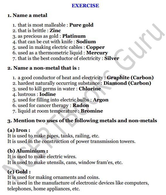 Selina Concise Chemistry Class 7 ICSE Solutions Chapter 6 Metals and Non-metals 1