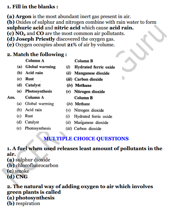 Selina Concise Chemistry Class 7 ICSE Solutions Chapter 7 Air and Atmosphere 11
