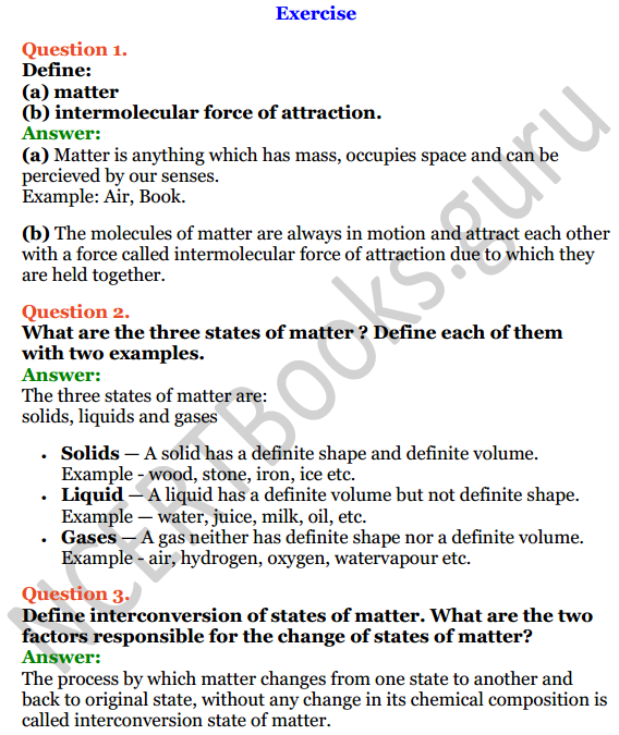 Selina Concise Chemistry Class 8 ICSE Solutions Chapter 1 Matter 1