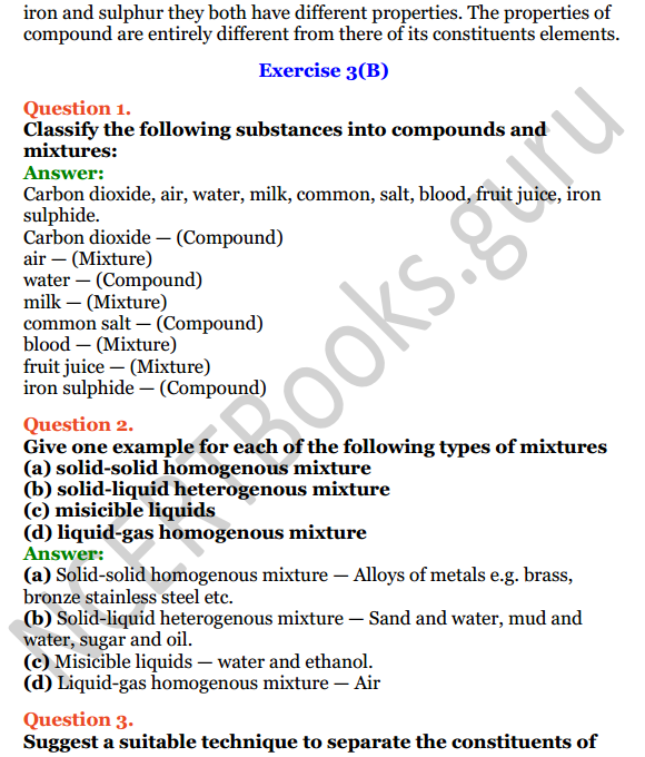 Selina Concise Chemistry Class 8 ICSE Solutions Chapter 3 Elements, Compounds and Mixtures 4