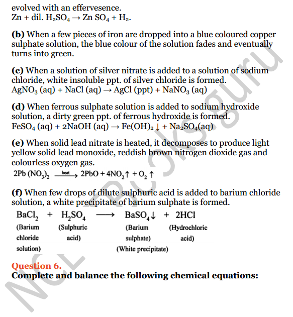 Selina Concise Chemistry Class 8 ICSE Solutions Chapter 6 Chemical Reactions 5