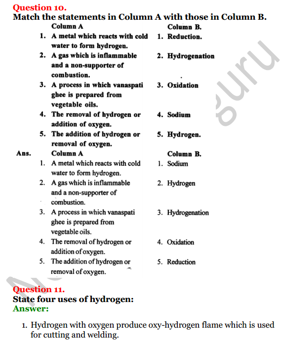 Selina Concise Chemistry Class 8 ICSE Solutions Chapter 7 Hydrogen 8