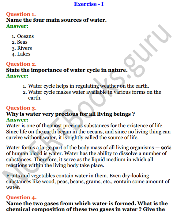 Selina Concise Chemistry Class 8 ICSE Solutions Chapter 8 Water 1