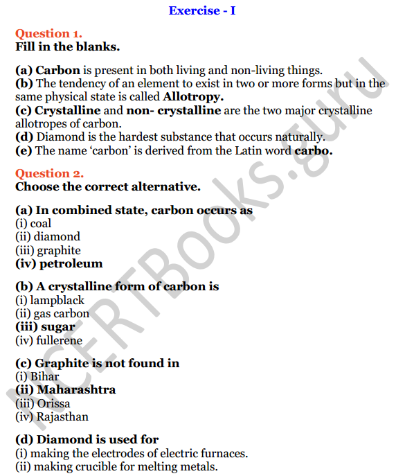 Selina Concise Chemistry Class 8 ICSE Solutions Chapter 9 Carbon and Its Compounds 1