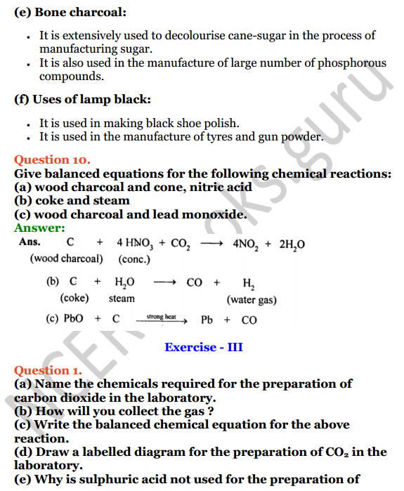 Selina Concise Chemistry Class 8 ICSE Solutions Chapter 9 Carbon and Its Compounds 11