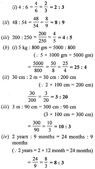 Selina Concise Mathematics Class 6 ICSE Solutions Chapter 11 Ratio Ex 11A 1
