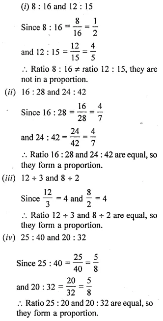 Selina Concise Mathematics Class 6 ICSE Solutions Chapter 12 Proportion Ex 12A 1