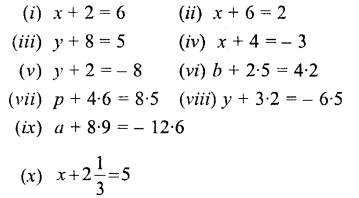 Selina Concise Mathematics Class 6 ICSE Solutions Chapter 22 Simple (Linear) Equations Ex 22A Q1