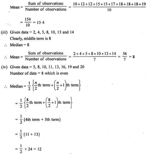 Selina Concise Mathematics Class 6 ICSE Solutions Chapter 34 Mean and Median Ex 34B 13