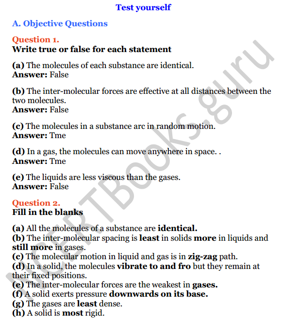 Selina Concise Physics Class 6 ICSE Solutions Chapter 1 Matter 1