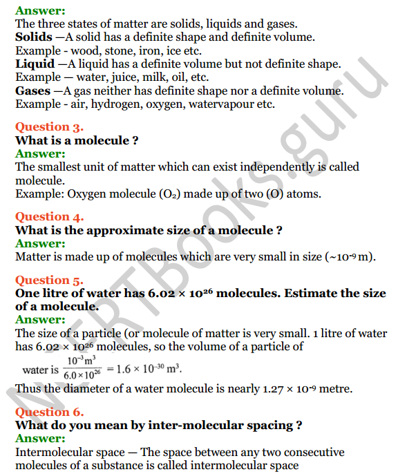 Selina Concise Physics Class 6 ICSE Solutions Chapter 1 Matter 4