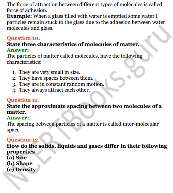 Selina Concise Physics Class 6 ICSE Solutions Chapter 1 Matter 6