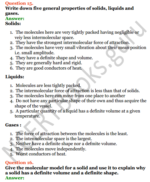 Selina Concise Physics Class 6 ICSE Solutions Chapter 1 Matter 8