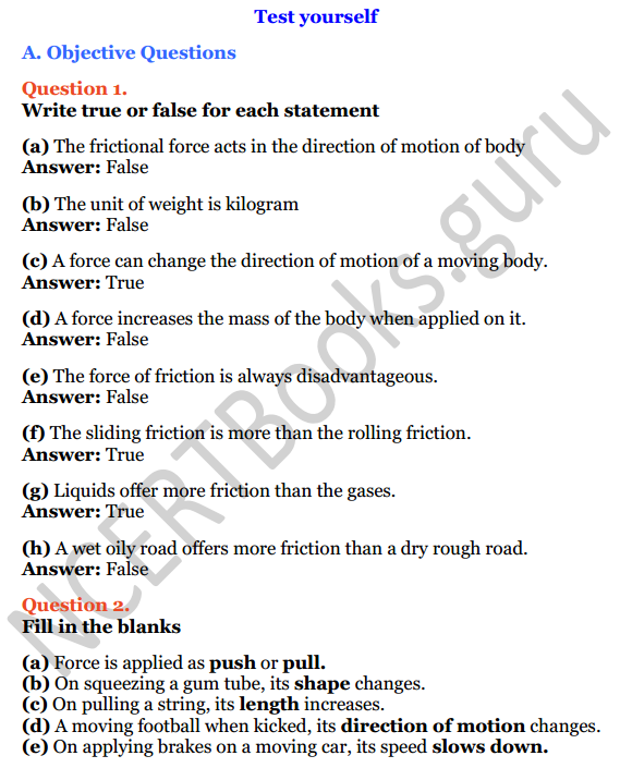 Selina Concise Physics Class 6 ICSE Solutions Chapter 3 Force 1