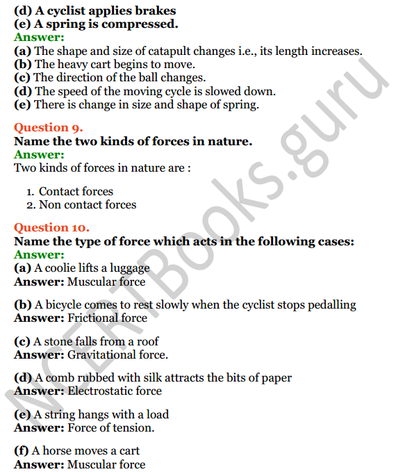 Selina Concise Physics Class 6 ICSE Solutions Chapter 3 Force 6