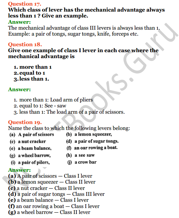 Selina Concise Physics Class 6 ICSE Solutions Chapter 4 Simple Machines 8