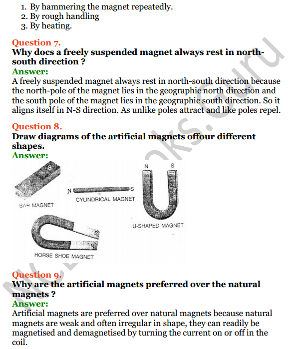 Selina Concise Physics Class 6 ICSE Solutions Chapter 6 Magnetism 6