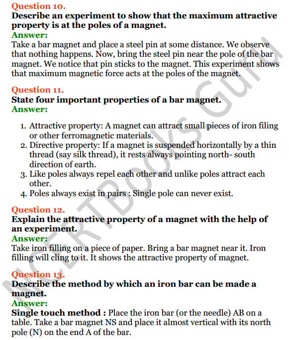 Selina Concise Physics Class 6 ICSE Solutions Chapter 6 Magnetism 7