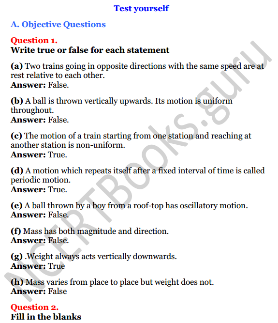 Selina Concise Physics Class 7 ICSE Solutions Chapter 2 Motion 1