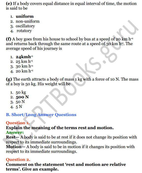 Selina Concise Physics Class 7 ICSE Solutions Chapter 2 Motion 6