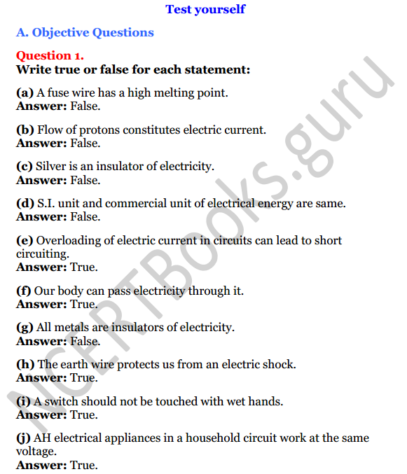 Selina Concise Physics Class 8 ICSE Solutions Chapter 8 Electricity 1