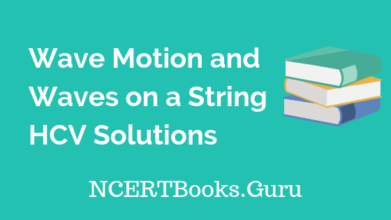 Wave Motion and Waves on a String HCV Solutions