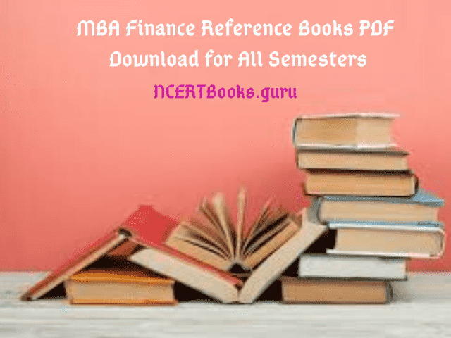 MBA Finance Reference Books PDF