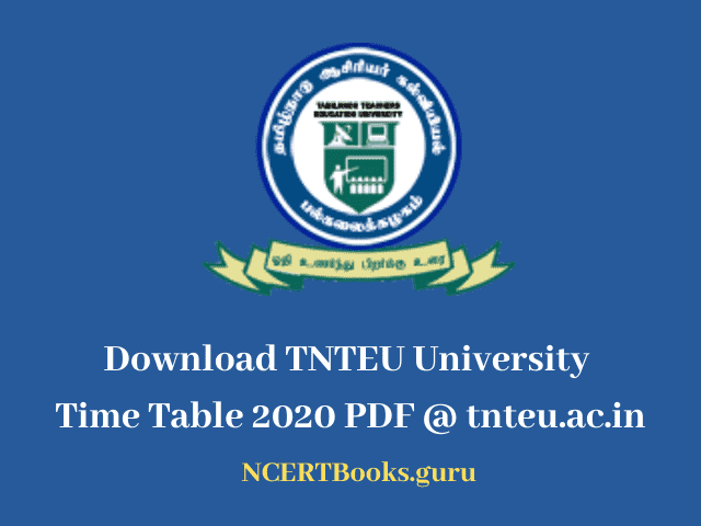 TNTEU University Time Table