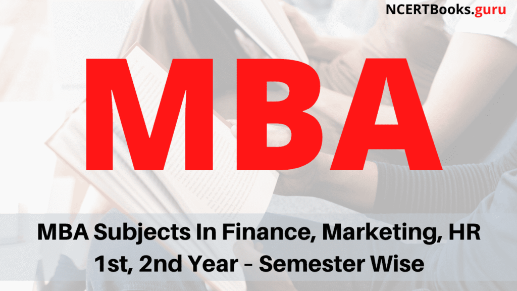 MBA Subjects Semester wise