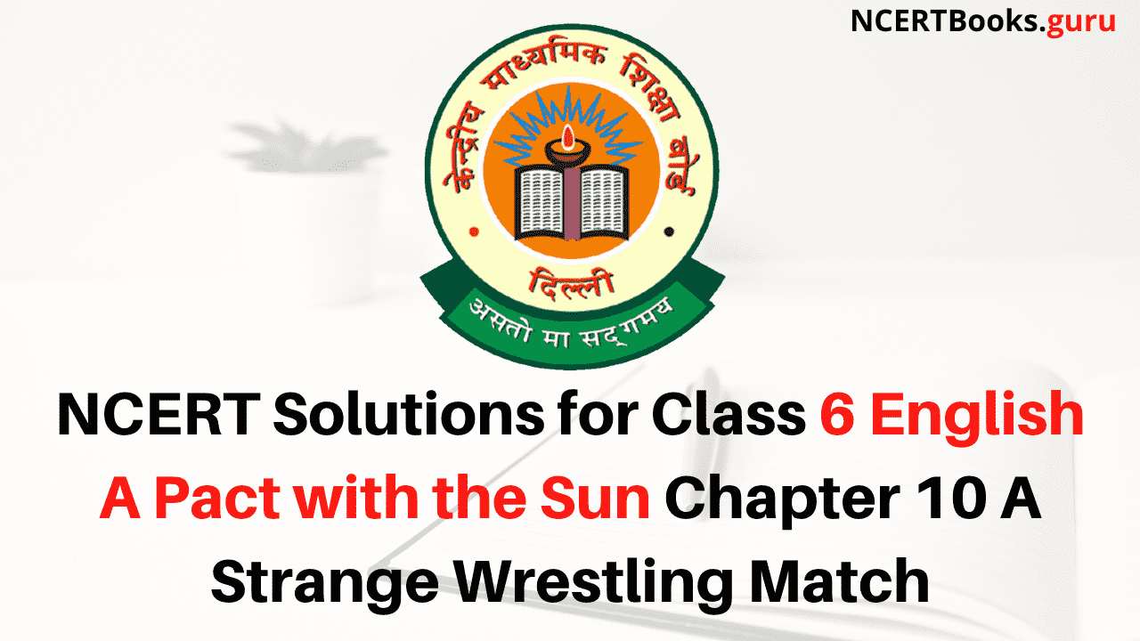 NCERT Solutions for Class 6 English A Pact with the Sun Chapter 10 A Strange Wrestling Match