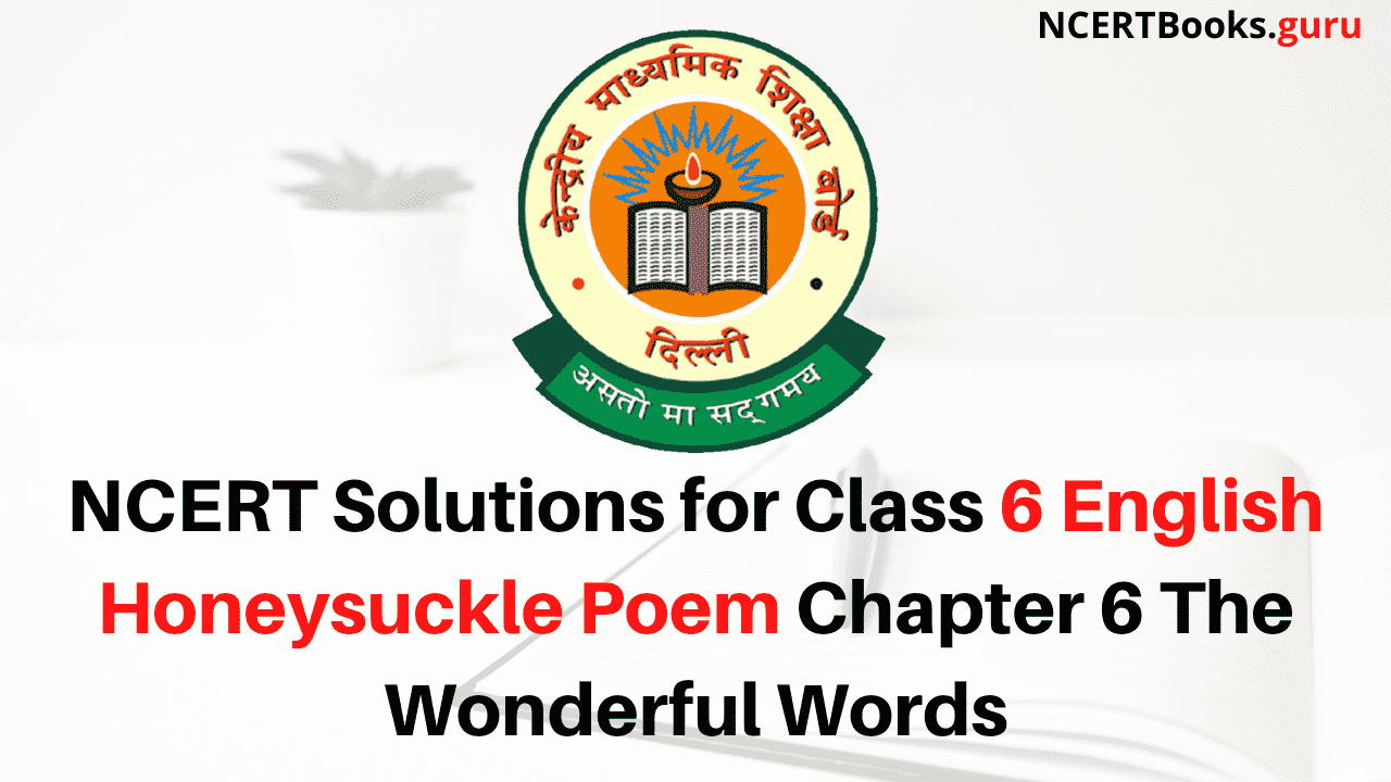 NCERT Solutions for Class 6 English Honeysuckle Poem Chapter 6 The Wonderful Words