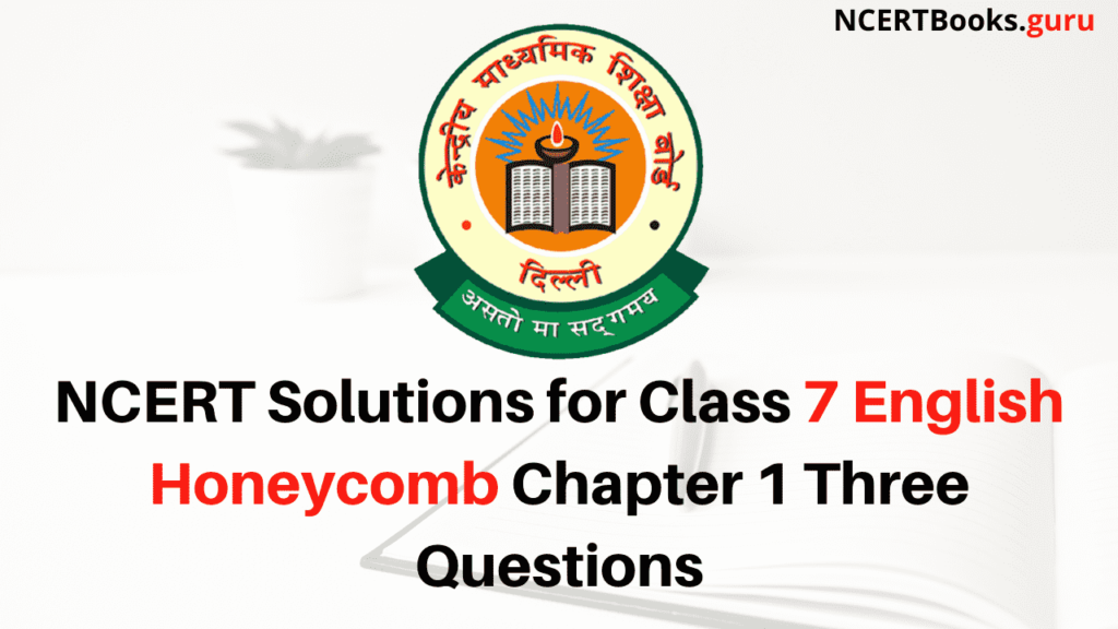 NCERT Solutions for Class 7 English Honeycomb Chapter 1 Three Questions