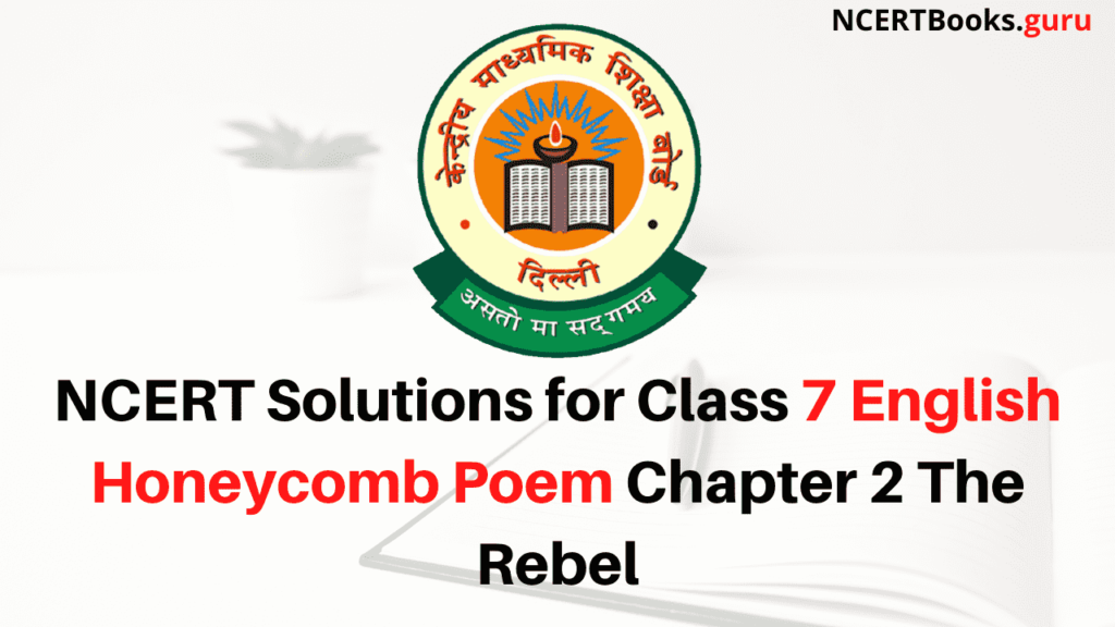 NCERT Solutions for Class 7 English Honeycomb Poem Chapter 2 The Rebel